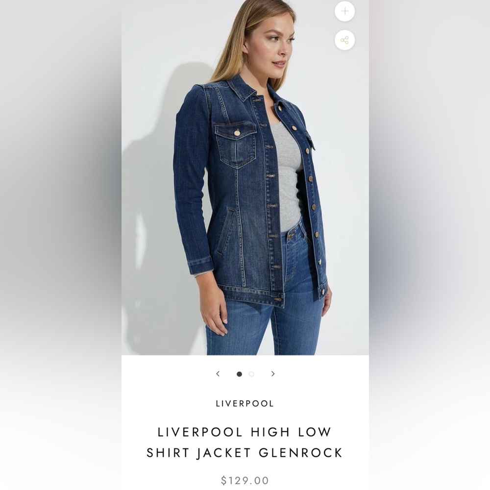 Liverpool Los Angeles High Low Denim Jacket | Size XS